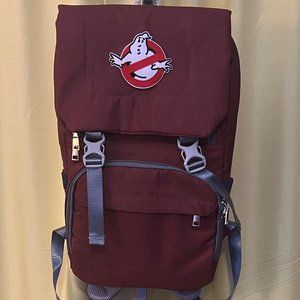 HWJF Maroon Backpack Diaper Bag Customized with Ghostbuster Patch